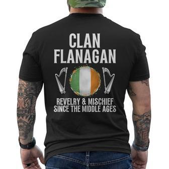 Flanagan Surname Irish Family Name Heraldic Celtic Clan Men's T-shirt Back Print - Seseable