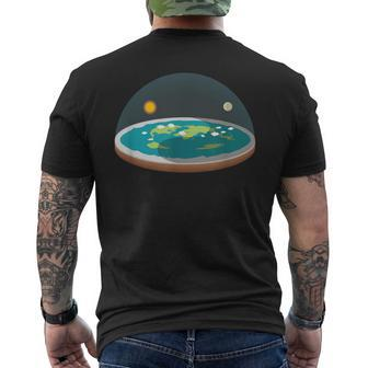 Flat Earth T Map Model Globe Conspiracy Believer Men's T-shirt Back Print - Monsterry AU