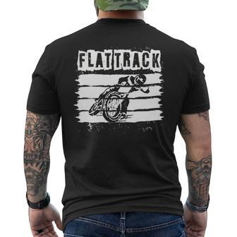 Flat Track Motorcycle Dirt Track Speedway Men's T-shirt Back Print - Monsterry