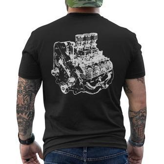 Flathead V8 Engine Silhouette Men's T-shirt Back Print - Monsterry