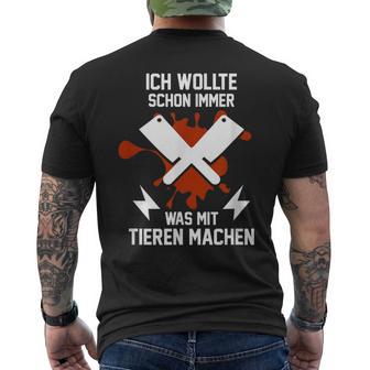 Fleischer Schlachter Butcher T-Shirt mit Rückendruck - Seseable