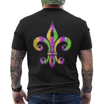 Fleur De Lis Mardi Gras Symbol Carnival Costume Party Men's T-shirt Back Print - Monsterry