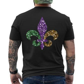 Fleur De Lis Mardi Gras Symbol Louisiana Carnival New Orlean Men's T-shirt Back Print - Seseable