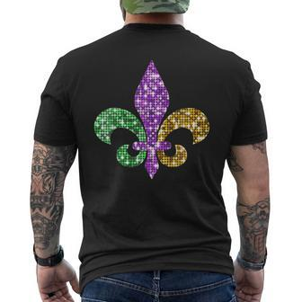 Fleur De Lis Mardi Gras Symbol Louisiana Carnival New Orlean Men's T-shirt Back Print - Monsterry