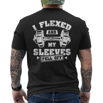 I Flexed And The Sleeves Fell Off With I Flexed Men's T-shirt Back Print - Monsterry UK