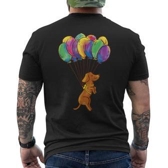 Fliegender Hund und Bunte Ballons Unisex Kurzärmliges Herren-T-Kurzärmliges Herren-T-Shirt für Damen und Herren - Seseable