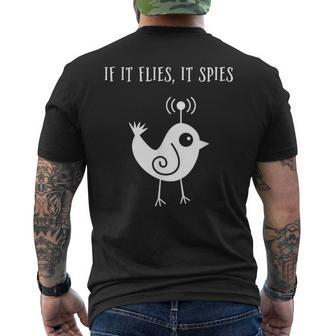 If It Flies It Spies Men's T-shirt Back Print - Monsterry