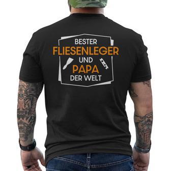 Fliesenleger Geschenk Idee Fliesenater Papa Beruf T-Shirt mit Rückendruck - Geschenkecke