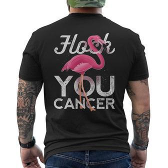 Flock You Cancer Flamingo Breast Cancer Awareness Men's T-shirt Back Print | Mazezy