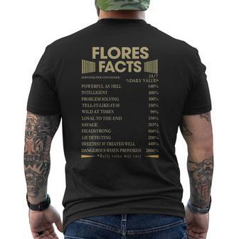 Flores Name Flores Facts V2 Mens Back Print T-shirt - Thegiftio UK