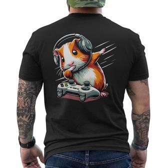 Fluffy Cavy Gamer Guinea Pig Video Gamer Lover Dab Men's T-shirt Back Print - Thegiftio UK
