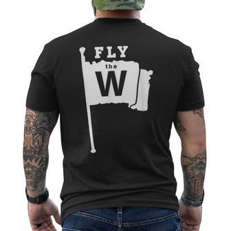 Fly The W Chicago Baseball Winning Flag Men's T-shirt Back Print - Monsterry
