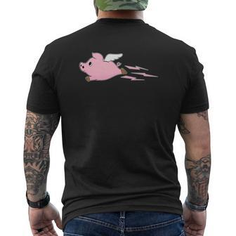 Flying Pig Mens Back Print T-shirt - Thegiftio UK