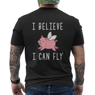 Flying Pig When Pigs Fly I Believe I Can Fly Mens Back Print T-shirt - Thegiftio UK