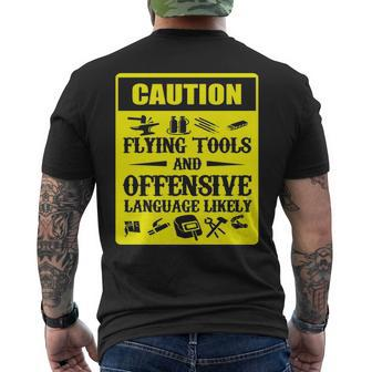 Flying Tools & Offensive Language Welder Men's T-shirt Back Print | Mazezy