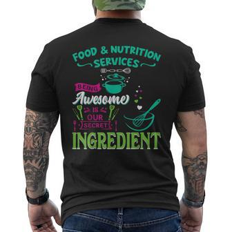 Food & Nutrition Services Being Awesome Lunch Lady Men's T-shirt Back Print - Seseable