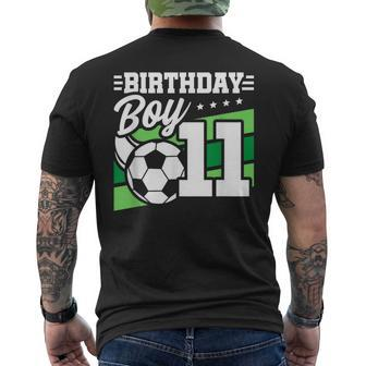 Football Birthday Party 11 Year Old Boy 11Th Birthday Men's T-shirt Back Print - Thegiftio UK