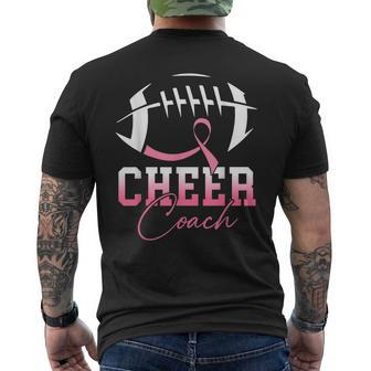 Football Cheer Coach Pink Ribbon Breast Cancer Awareness Mens Back Print T-shirt - Thegiftio