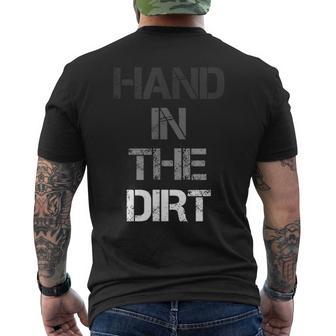 Football Lineman For Gloves Hand In The Dirt Men's T-shirt Back Print - Monsterry UK