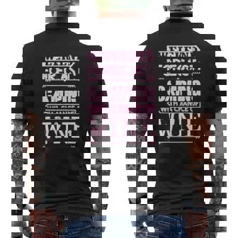 Weekend Forecast Camping With Wine Camping Mens Back Print T-shirt - Thegiftio