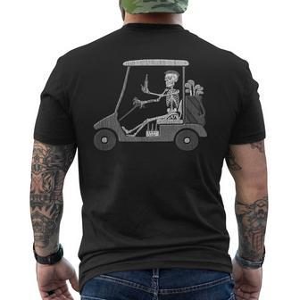 Forever Golfing Skeleton Driving A Golf Cart Men's T-shirt Back Print - Monsterry DE