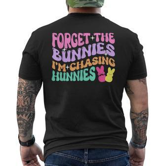 Forget The Bunnies I'm Chasing Hunnies Easter Day Groovy Men's T-shirt Back Print - Seseable
