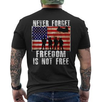 Never Forget Freedom Is Not Free Independence Day T Men's T-shirt Back Print - Monsterry