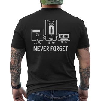 Never Forget Old Technology Pop Culture Men's T-shirt Back Print - Monsterry