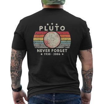 Never Forget Pluto Retro Style Space Science Mens Back Print T-shirt - Thegiftio UK