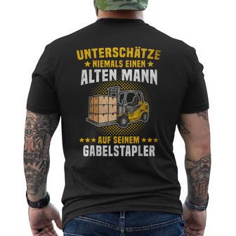 Forklift Driver Underestimates Camp Worker Fun T-Shirt mit Rückendruck - Geschenkecke