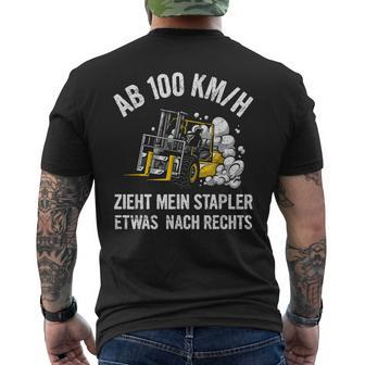 Forklift Driver Lagerist Slogan Forklift T-Shirt mit Rückendruck - Seseable