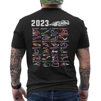 Formula 1 2023 Calendar For Racing Car Fan T-Shirt mit Rückendruck - Seseable