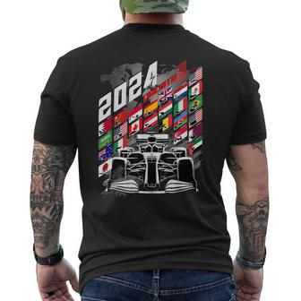 Formula Racing Circuit Schedule Gear 2024 Grand Prix Places Men's T-shirt Back Print | Mazezy