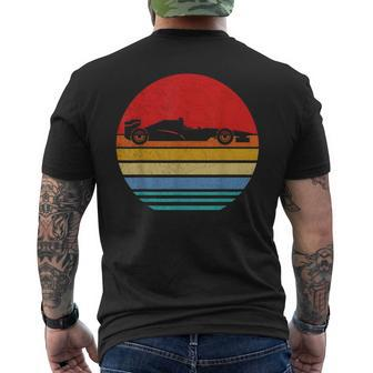 Formula Racing Retro Vintage Sunset Silhouette Car Speed 70S Men's T-shirt Back Print - Monsterry UK