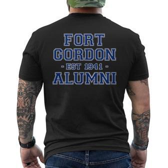 Fort Gordon Alumni College Themed Fort Gordon Army Veteran Mens Back Print T-shirt - Seseable