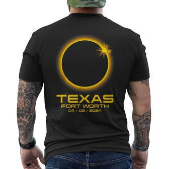 Fort Worth Texas Tx Total Solar Eclipse 2024 Men's T-shirt Back Print | Mazezy