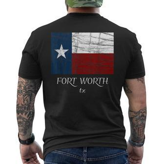 Fort Worth Tx City State Texas Flag Men's T-shirt Back Print - Monsterry CA