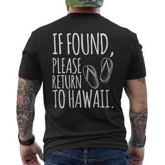 If Found Please Return To Hawaii Men's T-shirt Back Print - Monsterry