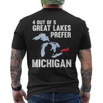 Four Out Of Five Great Lakes Prefer Michigan Men's T-shirt Back Print - Monsterry DE