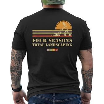 Four Season Total Landscaping Sunset Vintage For Gardeners Men's T-shirt Back Print - Monsterry