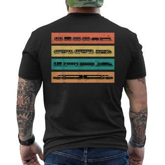 Four Trains Locomotive Express Train Retro Vintage Freight Train Men's T-shirt Back Print - Monsterry UK