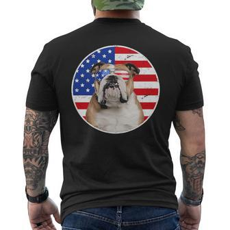 Fourth Of July Dog American Flag July 4Th Bulldog Lover Men's T-shirt Back Print | Mazezy