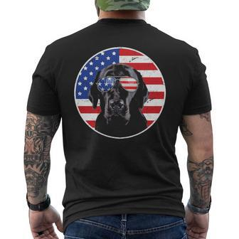 Fourth Of July Dog American Flag July 4Th Labrador Retriever T Men's T-shirt Back Print | Mazezy