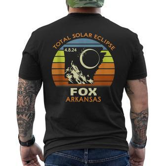 Fox Arkansas Total Solar Eclipse 2024 Men's T-shirt Back Print - Thegiftio