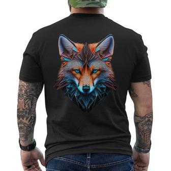 Fox Blue Eyes Animal Fox Men's T-shirt Back Print - Seseable