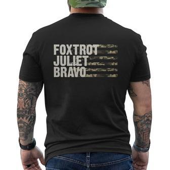 Foxtrot Juliet Bravo Camo Military Flag Mens Back Print T-shirt - Thegiftio UK