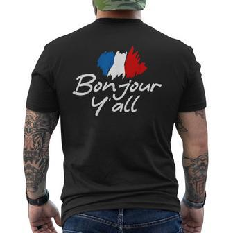France Roots French Lover Bonjour Y'all Men's T-shirt Back Print - Monsterry
