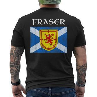 Fraser Clan Scottish Name Scotland Flag Men's T-shirt Back Print - Seseable