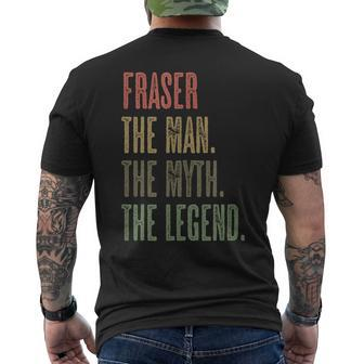 Fraser The Man The Myth The Legend Boys Name Men's T-shirt Back Print - Seseable