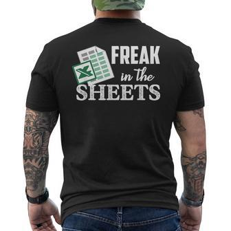 Freak In The Excel Sheets Accountant Spreadsheet Men's T-shirt Back Print - Thegiftio UK